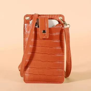 Kabelka Dámská mini crossbody kabelka s klopou | malá kabelka, dámská taška - Hnědý