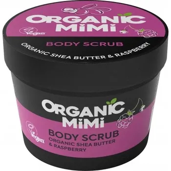 Tělový peeling ORGANIC MIMI tělový peeling s bambuckým máslem a malinou, 120 g