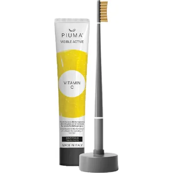 Dentální hygiena Piuma Dárkový set na péči o zuby s vitamínem C 4 ks Asphalt Grey