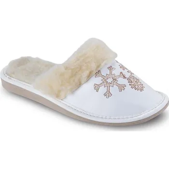 Dámské pantofle Dámské bílé zateplené pantofle VLOČKY vel. 41