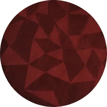 Koberec Vínový ručně tkaný vlněný kulatý koberec ø 160 cm Shard Red – Flair Rugs ID_1787544