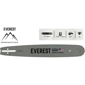 Pilový řetěz Everest Lišta na pilu 38cm 3/8" (1,5 mm) 56 článků Husqvarna 357 359XP 560 455 Rancher 460 Rancher - 26-06020 3/8