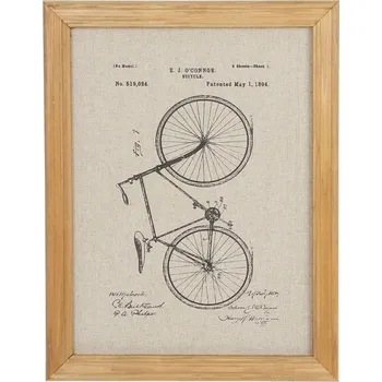 Obraz Chic Antique Plátěný obraz v přírodním rámu - bicykl