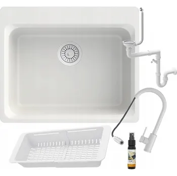 Granitový dřez Jednokomorový dřez Granitan ZANTE granit bílý