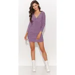 Přiléhavé minišaty s řasením NU459 NUMINOU Barva: Světle Fialová, Velikost: L