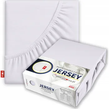 Prostěradlo Prostěradlo JERSEY 200x220 s Gumou Hrubá Bavlna PREMIUM Boční strana 30 cm Bílé