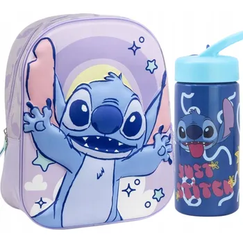 Dětský batoh LAHEV NA PITÍ STITCH + DĚTSKÝ BATOH DO MATEŘSKÉ ŠKOLKY 3D JEDNOPRŮMĚRNÝ 31cm
