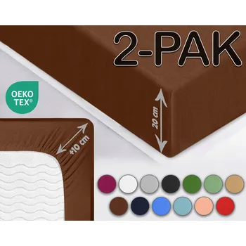 Prostěradlo Sesto Senso přiléhavé prostěradlo s gumou JERSEY Hnědé 120x200 cm