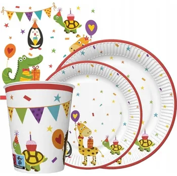 Sada nádobí Sada nádobí Urocze Zwierzątka - kelímky, talířky, ubrousky