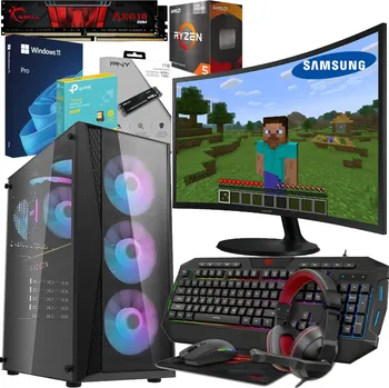 Stolní počítač SET Počítač RYZEN 5|Radeon VEGA 11|16GB|1000GB|SAMSUNG|Windows 11 PRO