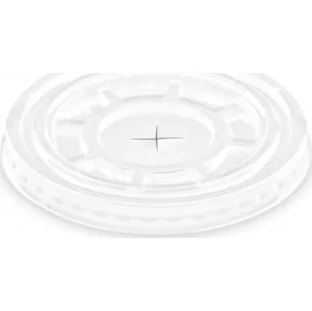 Jednorázové nádobí Víčko ploché s otvorem 50ks 95mm