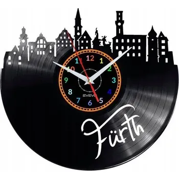 Hodiny FURTH NÁSTĚNNÉ HODINY DEKORATIVNÍ MODERNÍ VINYLOVÁ DESKA