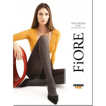 Dámské punčochy Punčocháče Fiore Tweed Dreams 40den černé, černá, velikost 3