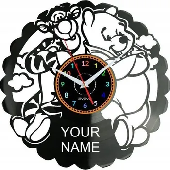 Hodiny Kubuś a Tygřík Tvé Jméno Nástěnné Hodiny Vinylová Deska Moderní Dekorace