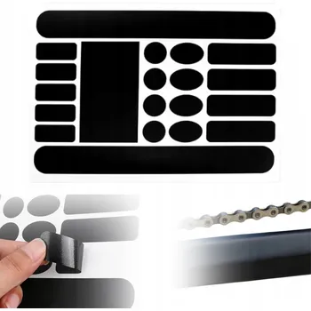 rám kola SAMOLEPKY Ochranné nálepky na rám kola pod řetěz, černá sada 20 ks