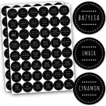 Obraz Naklejki NA PRZYPRAWY, SŁOIKI Czarne 152 sztuk