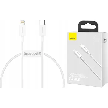 Datový kabel Kabel Baseus USB-C na Apple Lightning 0,25 m bílý