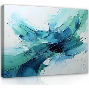 Obraz OBRAZ ABSTRAKCE MODRÁ TYRKYSOVÁ NA PLÁTNĚ NA ZEĎ LOŽNICE OBÝVÁK 40x30