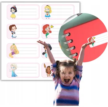 samolepka Samolepky do sešitu 8 kusů DISNEY PRINCEZNY pohádkový vzor ARCH