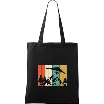 Nákupní taška Rogalo nad horami - Taška bavlněná - 42 x 38 cm ( Černá )