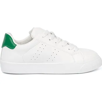 Dámské tenisky Klasické bílé dámské sneakersy se zeleným prvkem AEF3302GR Velikost: 36