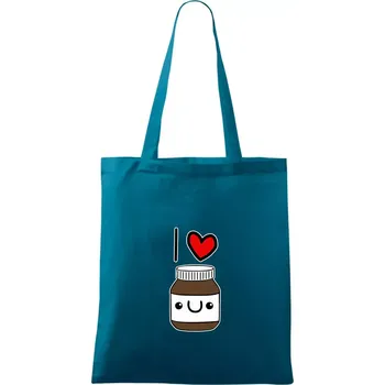I love nugeta - Taška bavlněná - 42 x 38 cm ( Petrolejová )