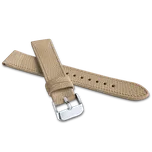 MINET Béžový řemínek LIZARD se vzorem ještěrky z luxusní kůže Top Grain - 20 LSAFF20