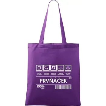 Čárový kód - prvňáček - Taška bavlněná - 42 x 38 cm ( Fialová )