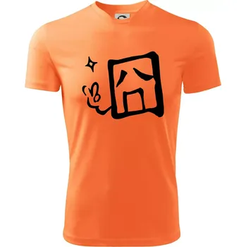 Čínský symbol - smutný - Dětské triko sportovní (dresovina) - 158 cm/12 let ( Neon mandarine )