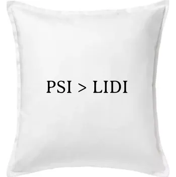 Polštář Psi > Lidi - Polštář 50x50 - 50x50 - Pouze potah ( Bílá )