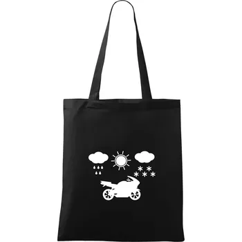 Motorkář za každého počasí - silnice - Taška bavlněná - 42 x 38 cm ( Černá )