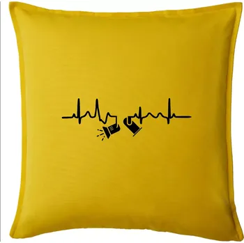 Polštář Ekg osvětlovač - spoty - Polštář 50x50 - 50x50 - Pouze potah ( Žlutá )