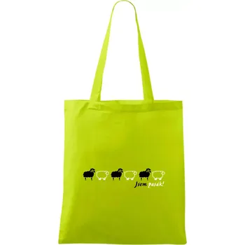 Jsem pasák - ovce v řadě - Taška bavlněná - 42 x 38 cm ( Limetková )