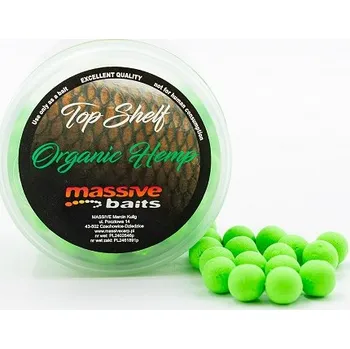 Boilies Plovoucí boilies Massive Baits Pop-up 18mm - Organic Hemp (Konopí)