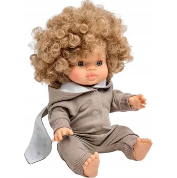 Doplněk pro panenku Kombinéza pro panenky Miniland 38 cm, Minikane 34 cm, králičí uši, kakao