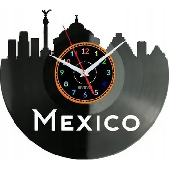 Hodiny MEXIKO DEKORATIVNÍ NÁSTĚNNÉ HODINY MODERNÍ VINYLOVÁ DESKA