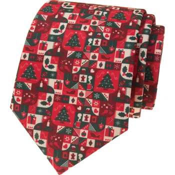 Kravata Avantgard Kravata LUX, 561-19106, Červená/vánoční