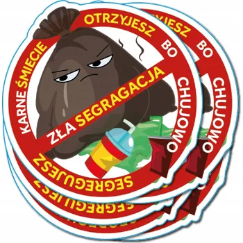 samolepka Samolepky za špatné parkování na auto, třídění odpadu, 100 ks