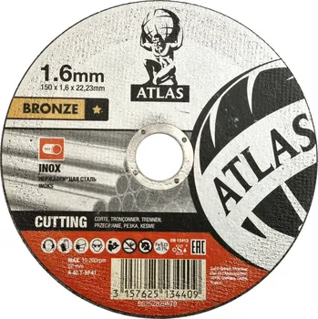 Brusný kotouč ATLAS 150x1.6 A46T BF41 řezný kotouč na nerez a ocel 66252829679