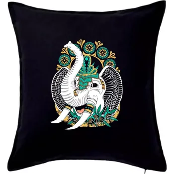 Polštář Sloník pro štěstí (Pecka Design) - Polštář 50x50 - 50x50 - Pouze potah ( Černá )