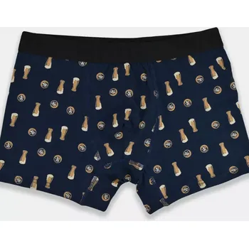 Pánské spodní prádlo PÁNSKÉ VZOROVANÉ BOXERKY PREMIUM BB006 tmavě modrá XXL