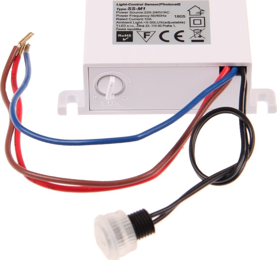 T-LED Soumrakový spínač SS-M1 MINI IP20 Varianta: Soumrakový spínač SS-M1 MINI IP20
