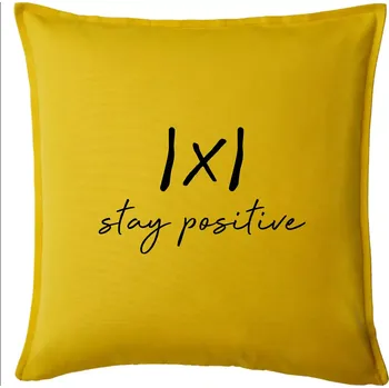 Polštář Absolutní hodnota - stay positive - Polštář 50x50 - 50x50 - Pouze potah ( Žlutá )