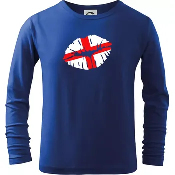 Chlapecké tričko England kiss - Triko dětské Long Sleeve - 122 cm/6 let ( Královská modrá )