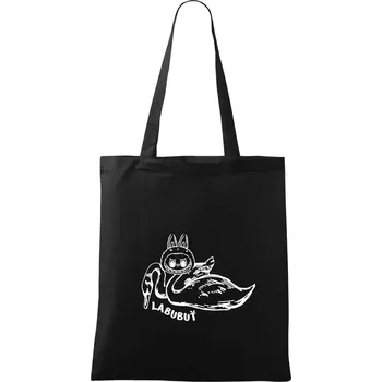 Nákupní taška Labubuť - Taška bavlněná - 42 x 38 cm ( Černá )