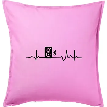 Polštář Ekg reprobedna - Polštář 50x50 - 50x50 - Pouze potah ( Růžová )