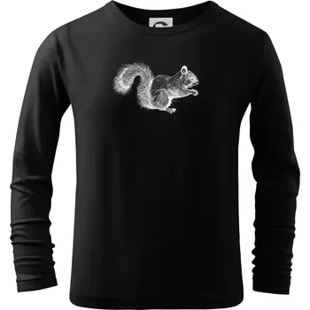 Chlapecké tričko Veverka kresba - Triko dětské Long Sleeve - 122 cm/6 let ( Černá )