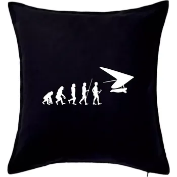 Polštář Evoluce rogalo - Polštář 50x50 - 50x50 - Pouze potah ( Černá )