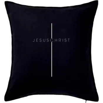 Polštář JesusChrist nápis v kříži - Polštář 50x50 - 50x50 - Pouze potah ( Černá )