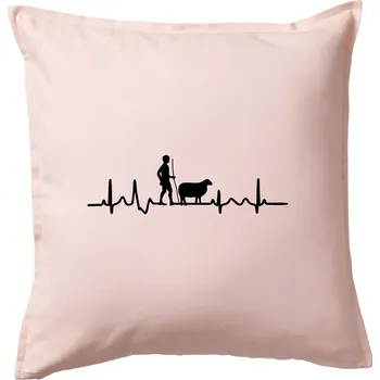 Polštář Ekg pastevec ovcí - Polštář 50x50 - 50x50 - Pouze potah ( Světle růžová )